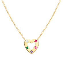 Load image into Gallery viewer, CARISMATICA NECKLACE 240911/021 GOLD HEART WITH COLOURFUL CZ