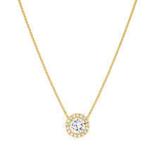 Load image into Gallery viewer, SEIDIVINA NECKLACE 241402/012 GOLD WITH WHITE CZ PENDANT