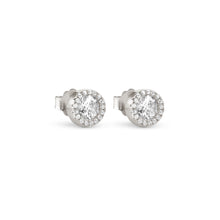 Load image into Gallery viewer, SEIDIVINA EARRINGS 241404/010 SILVER WHITE CZ CIRCLE STUD