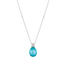 Load image into Gallery viewer, MYRADIANCE NECKLACE 241503/042 BLUE PENDANT WITH CZ