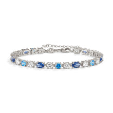 Load image into Gallery viewer, MOSAICA BRACELET 241602/010 SILVER, WHITE & BLUE CZ
