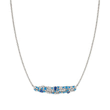 Load image into Gallery viewer, MOSAICA NECKLACE 241605/010 SILVER, WHITE & BLUE CZ CLUSTER