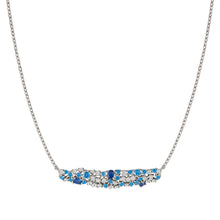 Load image into Gallery viewer, MOSAICA NECKLACE 241605/010 SILVER, WHITE & BLUE CZ CLUSTER