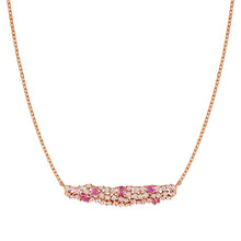 Load image into Gallery viewer, MOSAICA NECKLACE 241605/011 ROSE GOLD & PINK CZ CLUSTER