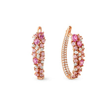Load image into Gallery viewer, MOSAICA EARRINGS 241607/011 ROSE GOLD & PINK CZ OVAL HOOP