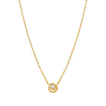 Load image into Gallery viewer, COSMIC LOVE NECKLACE 241706/054 GOLD SMALL CIRCLE WITH WHITE CZ