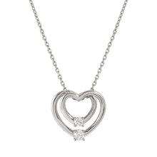 Load image into Gallery viewer, COSMIC LOVE NECKLACE 241708/004 SILVER LAYERED HEART WITH WHITE CZ