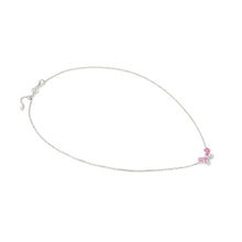 Load image into Gallery viewer, SHINE ME UP SILVER NECKLACE 241902/009 PINK & WHITE BOW CZ PENDANT