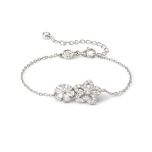 Load image into Gallery viewer, SWEETMADAME SILVER BRACELET 242006/010 TWIN FLOWERS WHITE CZ
