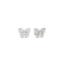 Load image into Gallery viewer, SWEETMADAME SILVER STUDS 242013/040 PAVÉ SET CZ BUTTERFLIES
