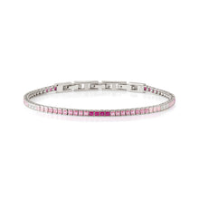 Load image into Gallery viewer, DAYTONIGHT SILVER TENNIS BRACELET 242102/003 TONAL PINK CZ