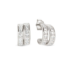 Load image into Gallery viewer, DAYTONIGHT SILVER EARRINGS 242107/010 DOUBLE STRAND WHITE CZ