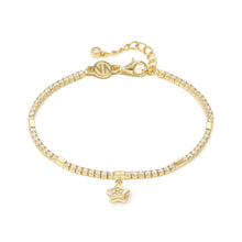 Load image into Gallery viewer, PETIT SPARKLE TENNIS BRACELET 242302/009 GOLD STAR WITH CZ