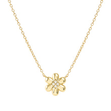 Load image into Gallery viewer, PETIT SPARKLE NECKLACE 242303/012 GOLD FLOWER WITH CZ