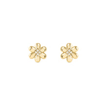 Load image into Gallery viewer, PETIT SPARKLE STUDS 242304/012 GOLD FLOWER WITH CZ