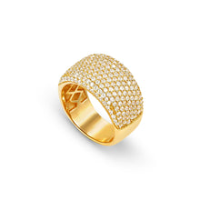 Load image into Gallery viewer, ENIGMATIC SHINE WIDE RING 242401/012 GOLD WHITE CZ