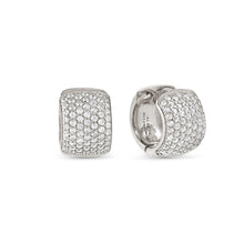Load image into Gallery viewer, ENIGMATIC SHINE EARRINGS 242409/010 STERLING SILVER WHITE CZ HOOPS
