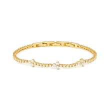 Load image into Gallery viewer, LIFE BOUQUET TENNIS BRACELET 242506/012 GOLD & WHITE CZ