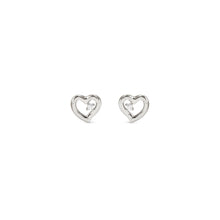 Load image into Gallery viewer, DREAMS BEATS EARRING STUDS 242603/004 SILVER HEARTS WITH CZ