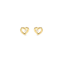 Load image into Gallery viewer, DREAMS BEATS EARRING STUDS 242603/006 GOLD HEARTS WITH CZ