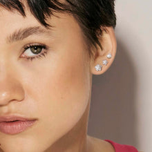 Load image into Gallery viewer, LIFEPOETRY EARRINGS 242707/012 GOLD & WHITE CZ FLOWERS