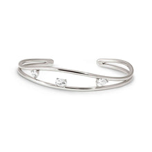 Load image into Gallery viewer, MY REBEL ART BRACELET 242804/010 SILVER OPEN BANGLE & WHITE CZ