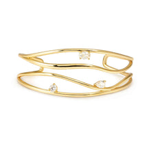 Load image into Gallery viewer, MY REBEL ART BRACELET 242805/012 OPEN GOLD BANGLE & WHITE CZ