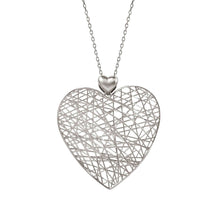 Load image into Gallery viewer, LEAF OF LIGHT NECKLACE 243108/010 SILVER LARGE HEART