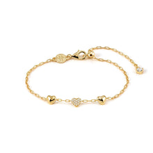Load image into Gallery viewer, PRECIOUS MOVES BRACELET 243205/006 GOLD HEARTS WITH PAVÉ CZ