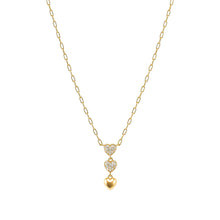 Load image into Gallery viewer, PRECIOUS MOVES NECKLACE 243209/006 GOLD TRIPLE HEART PENDANT CZ