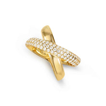 Load image into Gallery viewer, SIREN DREAM RING 243301/012 GOLD CROSSED RING WITH CZ