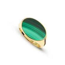 Load image into Gallery viewer, SIREN DREAM RING 243303/045 GOLD & OVAL GREEN MALACHITE