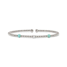 Load image into Gallery viewer, SIREN DREAM OPEN BANGLE 243307/003 SILVER, TURQUOISE & WHITE CZ