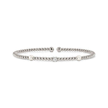 Load image into Gallery viewer, SIREN DREAM OPEN BANGLE 243307/007 SILVER, WHITE PEARL & WHITE CZ