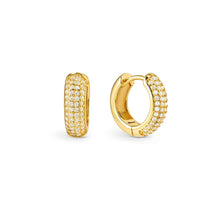 Load image into Gallery viewer, SIREN DREAM EARRINGS 243322/012 WHITE PAVÉ SET CZ HOOPS IN GOLD