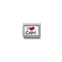 Load image into Gallery viewer, COMPOSABLE CLASSIC LINK 330209/41 I LOVE CAPRI HEART IN 925 SILVER & ENAMEL