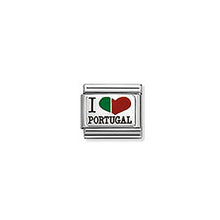 Load image into Gallery viewer, COMPOSABLE CLASSIC LINK 330209/50 I LOVE PORTUGAL HEART IN 925 SILVER & ENAMEL