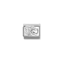 Load image into Gallery viewer, COMPOSABLE CLASSIC LINK 330304/47 HEART IN 925 SILVER & PAVÉ CZ