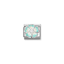 Load image into Gallery viewer, COMPOSABLE CLASSIC LINK 330321/18 GREEN FADE FLOWER IN 925 SILVER, ENAMEL & CZ