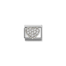 Load image into Gallery viewer, COMPOSABLE CLASSIC LINK 330322/24 WHITE HEART CZ IN SILVER