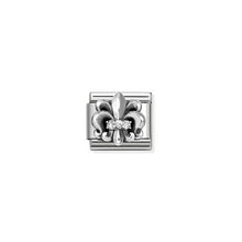 Load image into Gallery viewer, COMPOSABLE CLASSIC LINK 330323/13 FLEUR DE LIS LILY IN 925 SILVER & CZ