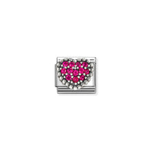 Load image into Gallery viewer, COMPOSABLE CLASSIC LINK 330327/08 HEART IN 925 SILVER & RED CZ