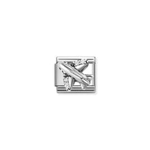 Load image into Gallery viewer, COMPOSABLE CLASSIC LINK 330327/19 WHITE AEROPLANE IN 925 SILVER & CZ