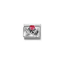 Load image into Gallery viewer, COMPOSABLE CLASSIC LINK 330327/33 HANDS WITH RED CZ HEART IN SILVER