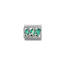 Load image into Gallery viewer, COMPOSABLE CLASSIC LINK 330329/23 GREEN TRILOGY CZ IN SILVER