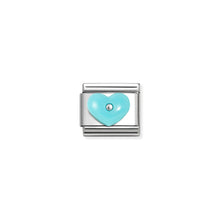 Load image into Gallery viewer, COMPOSABLE CLASSIC LINK 330509/16 HEART WITH TURQUOISE STONE IN 925 SILVER
