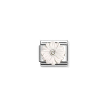 Load image into Gallery viewer, COMPOSABLE CLASSIC LINK 330512/23 WHITE FLOWER IN SILVER & CZ