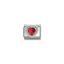 Load image into Gallery viewer, COMPOSABLE CLASSIC LINK 330606/005 FACETED RED CZ HEART IN 925 SILVER