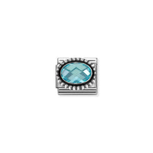 Load image into Gallery viewer, COMPOSABLE CLASSIC LINK 330607/006 OVAL FACETED LIGHT BLUE CZ IN 925 SILVER