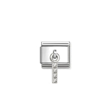 Load image into Gallery viewer, COMPOSABLE CLASSIC LINK 331818/09 LETTER I CHARM IN SILVER AND CZ